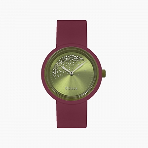 O clock | ремінець пурпурний, циферблат Night snow зелений