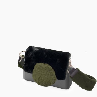 O bag glam Чорна, ремінець