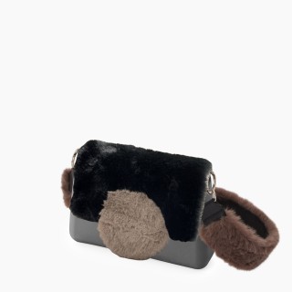 O bag glam Чорна, ремінець