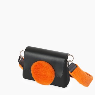 O bag glam Чорна, ремінець