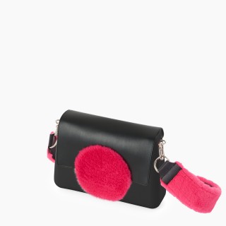 O bag glam Чорна, ремінець