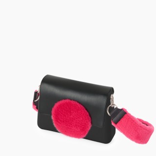 O bag glam Чорна, ремінець