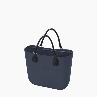 O bag Mini Темно-синя з короткими ручками tubular