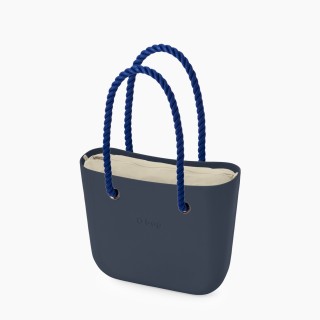 O bag Mini Темно-синя з довгими ручками-канатами