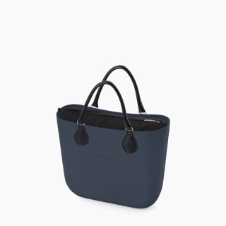 O bag Mini Темно-синя з короткими ручками tubular