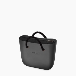 O bag Mini Графіт з короткими ручками-канатами