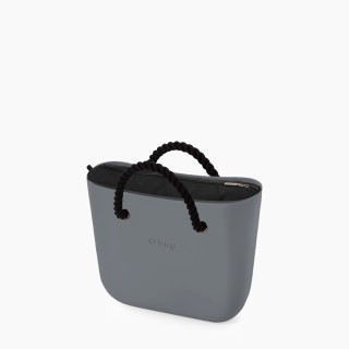O bag Mini Сіра з короткими ручками-канатами