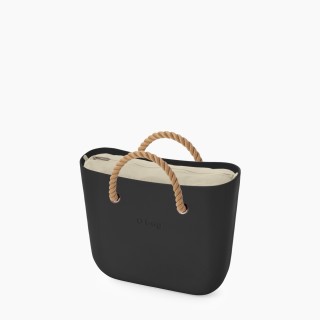 O bag Mini Чорна з короткими ручками-канатами