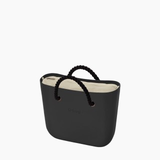 O bag Mini Чорна з короткими ручками-канатами