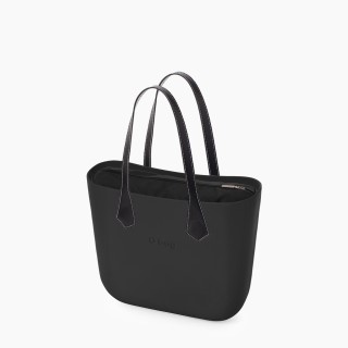 O bag Mini Чорна з довгими плоскими ручками