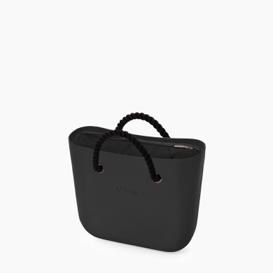 O bag Mini Чорна з короткими ручками-канатами