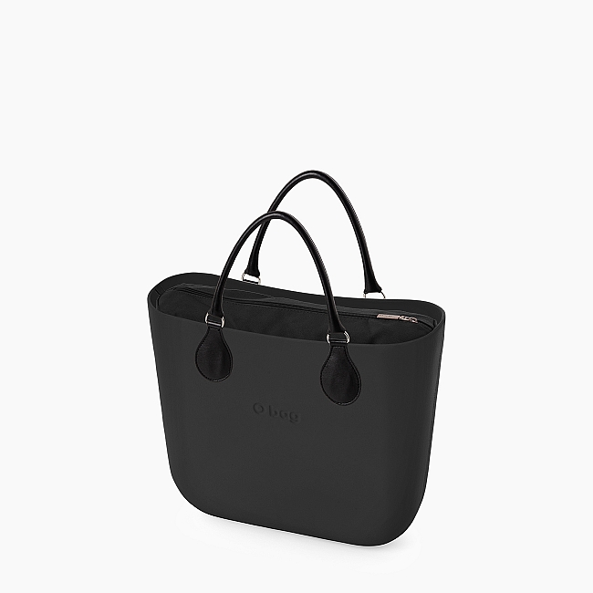 Жіноча сумка O bag mini | корпус чорний, підкладка текстиль, короткі ручки tubular OBAGB002EVS00055-OBAGS002TES01055-HLESMD00ECS46055