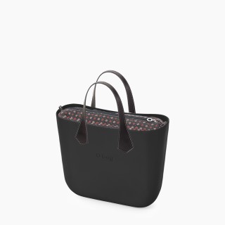 O bag Mini Чорна геометрія твід