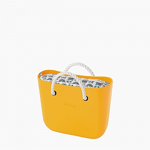 Жіноча сумка O bag mini | корпус цедра, підкладка лунапарк, короткі ручки-канати