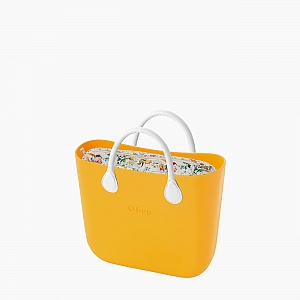 Жіноча сумка O bag mini | корпус цедра, підкладка польові квіти, короткі ручки
