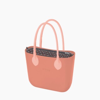 O bag Mini Персик геометрія твід