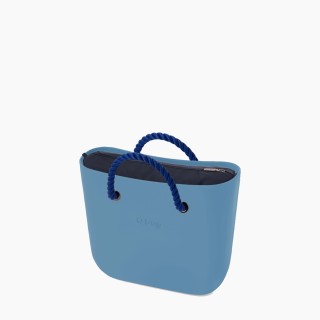 O bag Mini Синя з короткими ручками-канатами