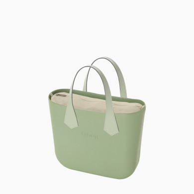 O bag Mini Матча з короткими плоскими ручками