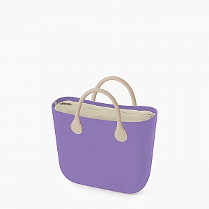 Жіноча сумка O bag mini | корпус аметист, підкладка текстиль, короткі ручки