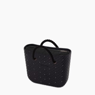 O bag Mini Чорна з короткими ручками-канатами