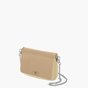 Жіноча сумка O pocket | корпус пісок, фліп XL extralight, ланцюжок