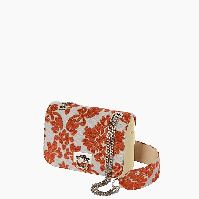 Жіноча сумка O pocket | корпус пісок, фліп з мікроручкою дамаск SPRING220257