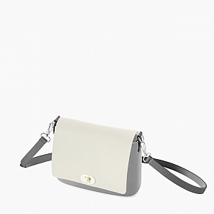 Жіноча сумка O pocket | корпус світло-сірий, фліп ева, ремінець