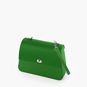 Жіноча сумка O bag queen | корпус англійський зелений, фліп, ремінець