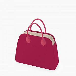 Жіноча сумка O bag reverse | корпус сангрія, підкладка текстиль, короткі ручки крапля