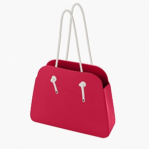 Жіноча сумка O bag reverse | корпус гренадін, довгі ручки вузол наппа