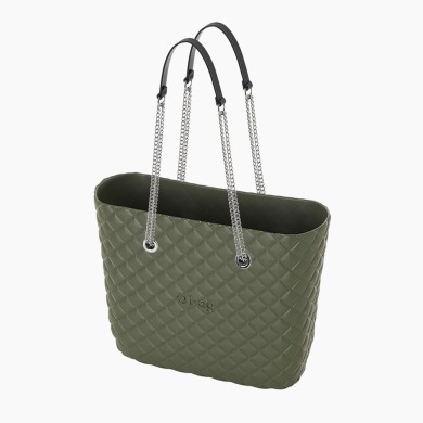 O bag urban midi Мілітарі з довгими ручками-ланцюжками