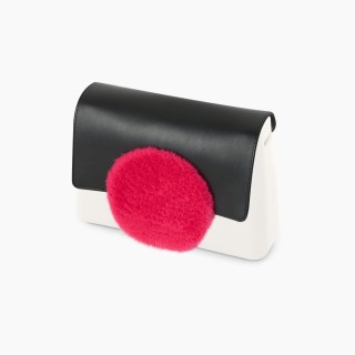 Фліп O bag glam коло екохутро Чорний / Фуксія флуо