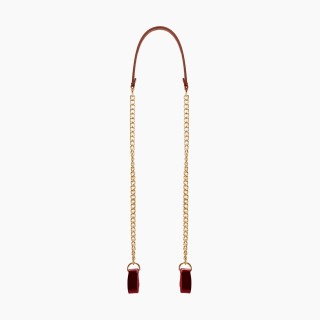 Ланцюжок із кліпсами зі вставкою із екошкіри Рожевий-Золото