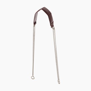 Ремінець з карабіном зі вставкою наппа 3D Бордо