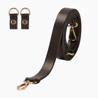 Ремінець з кліпсами екстратонкий Темно-коричневий