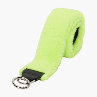 Ремінець без кліпс на плече екохутро Лайм флуо