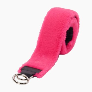 Ремінець без кліпс на плече екохутро Фуксія флуо