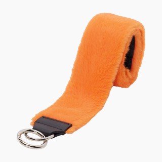 Ремінець без кліпс на плече екохутро Помаранчевий флуо
