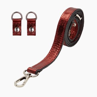 Ремінець з кліпсами металік Бордо