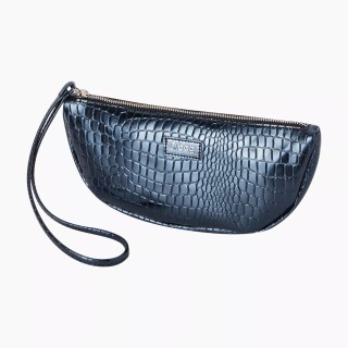 O bag Lips з текстурою кроко Темно-синiй