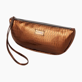 O bag Lips з текстурою кроко Бронза