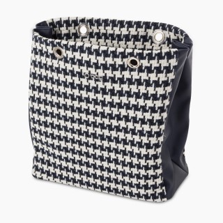 Корпус O bag market з орнаментом "pied de poule" Темно-синій / Лате