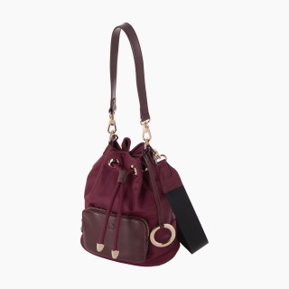 O bag Pom Pon нейлон Бордо