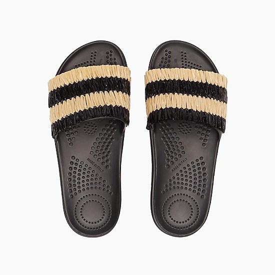Шльопанці O slippers рафія Чорний Шльопанці O slippers рафія Чорний