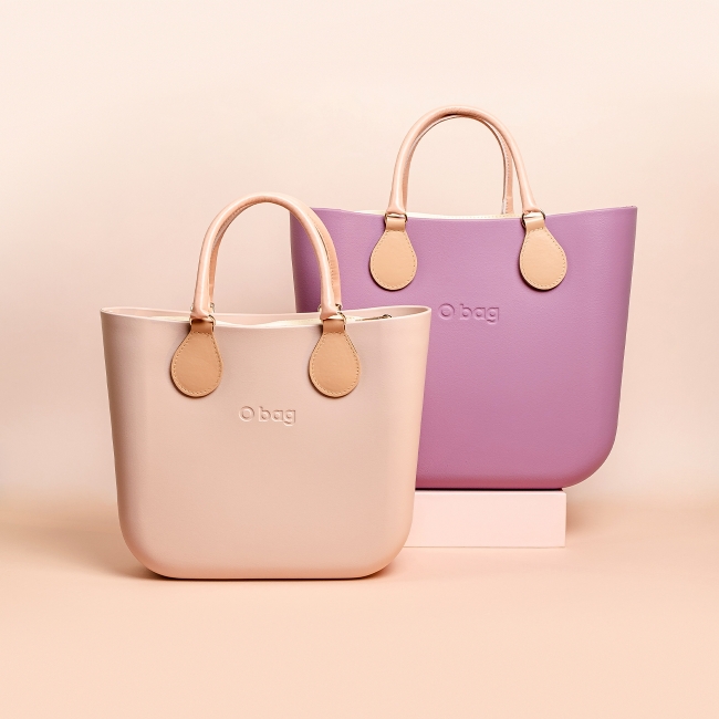 Жіноча сумка O bag mini | корпус рожевий дим, підкладка текстиль, короткі ручки tubular