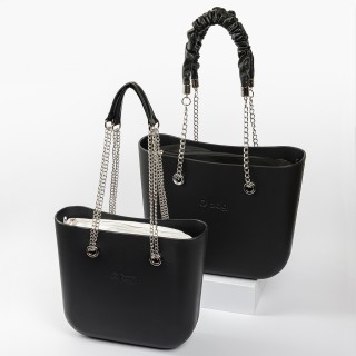 Довгі ручки-ланцюжки екошкіра Чорний