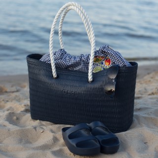 Підкладка O bag beach з візерунком "клітинка + квіти" Кобальт
