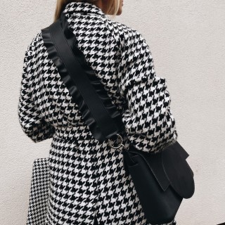 Ремінець з рюшами наппа Чорний