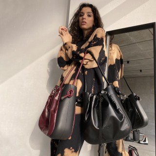 Жіноча сумка O bag Chill наппа Бордо, графіт