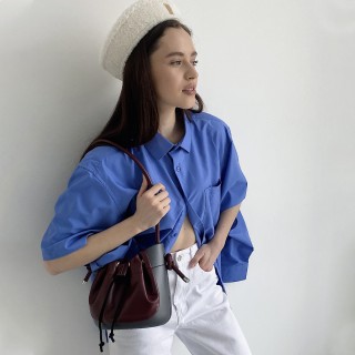 Жіноча сумка O bag Bass наппа Графіт, бордо